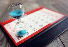 calendar with hour glass