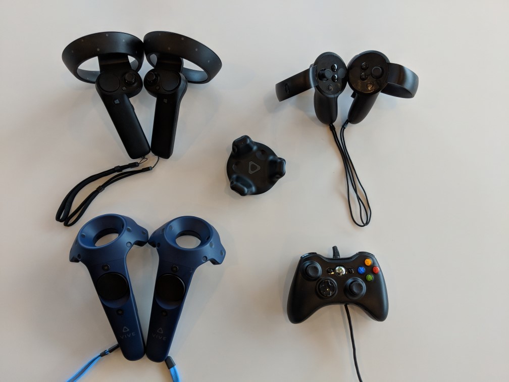 steam vr headset and controllers