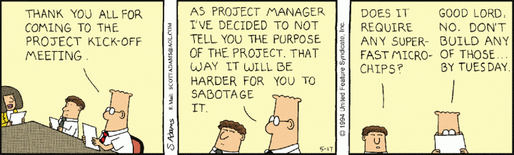 dilbert joke of project management