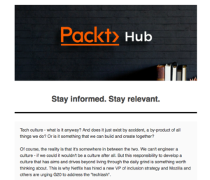 Packt Hub newsletter
