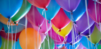 festive colorful balloons