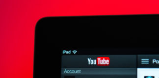 YouTube home screen on iPad