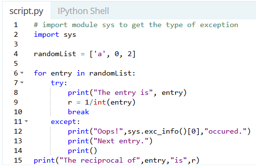 How to perform exception handling in Python
